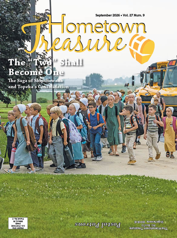 HT 2026 09 The cover of the January 2026 edition of The Hometown Treasure. The cover features a large light fixture shaped like a pink and green lily.